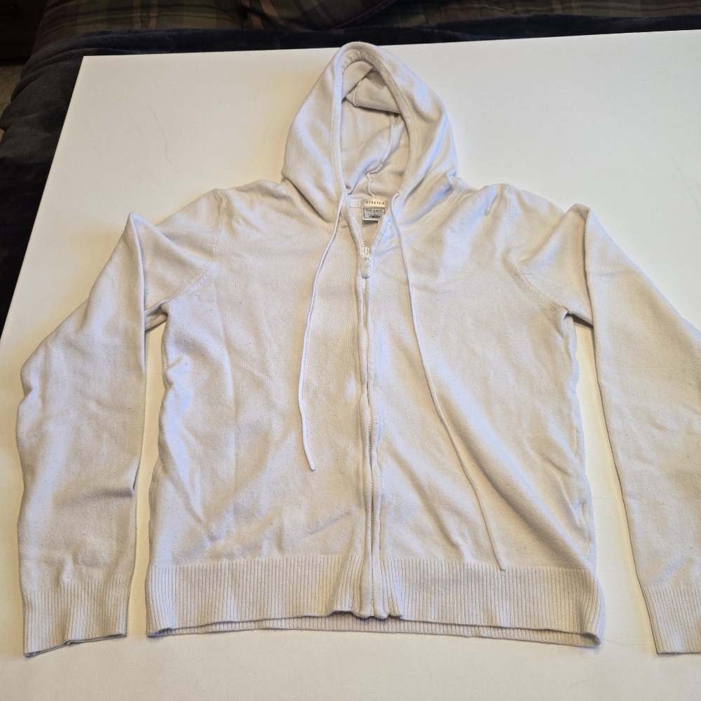 White Old Navy Lightweight  Zip Up Hoodie Sweater